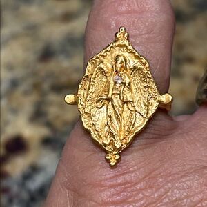 Ananda 22kt gold Vermeil Angelic Mother Mary ring